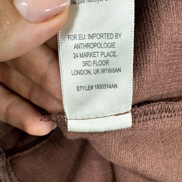 Anthropologie Current Air Jasia Blouse Women's Extra Small Orange Brown Ballon - Picture 8 of 8